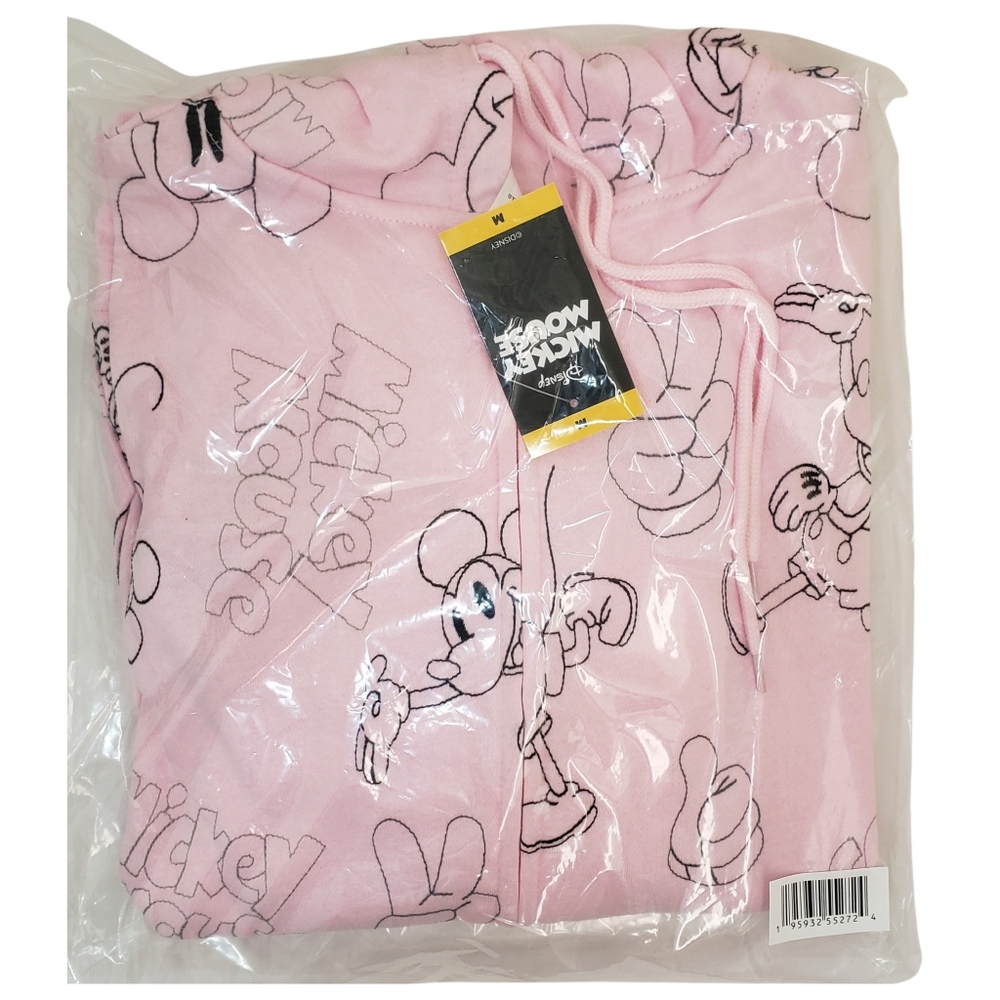 Character Women's Embroidered Zip Hoodie Mickey Mouse NWT